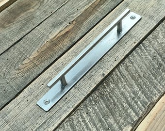 1/4" Industrial Raw Steel Bridge Cabinet Handle - Face Mounting