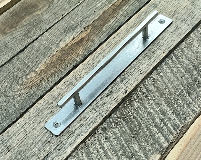 1/4" Industrial Raw Steel Bridge Cabinet Handle - Face Mounting