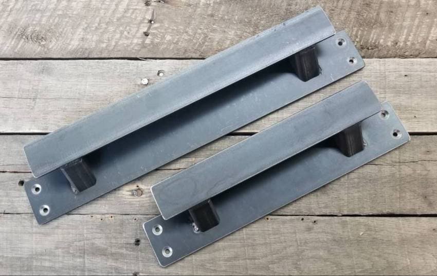 Flat Barn Door Handle 1.5" x 3/16" Steel Sliding Loft Door, Industrial Door 10" 26