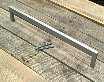 Industrial Raw Steel Door Handle - Rectangle steel, Rear Mounting