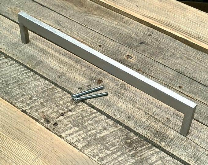 Industrial Raw Steel Door Handle - Rectangle steel, Rear Mounting