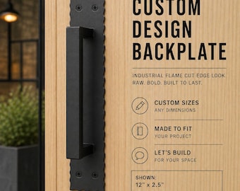 Custom Architectural Barn Door Handle – Modular Backplate System, Made to Order Steel Pull