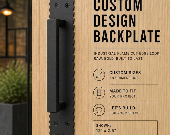 Custom Architectural Barn Door Handle – Modular Backplate System, Made to Order Steel Pull