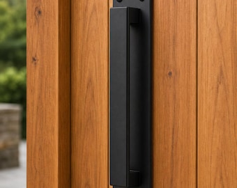 Steel Gate Handle | Modern Garden Gate Pull | Flat Black Architectural Door Hardware