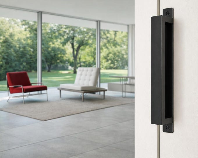 Steel Barn Door Handle – Industrial Loft Door Pull, 10"-36"