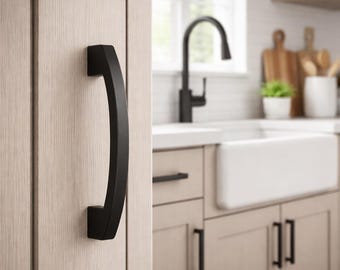 Elegant curved handle, cabinet pull, door knob handle