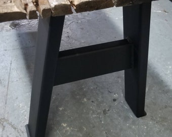 Industrial-inspired Legs - Bench or Low Table - 16" tall, 12" wide, 3" x 1" legs