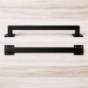Industrial Raw Steel Door Handle – Flat Mount, Thick Wall Construction