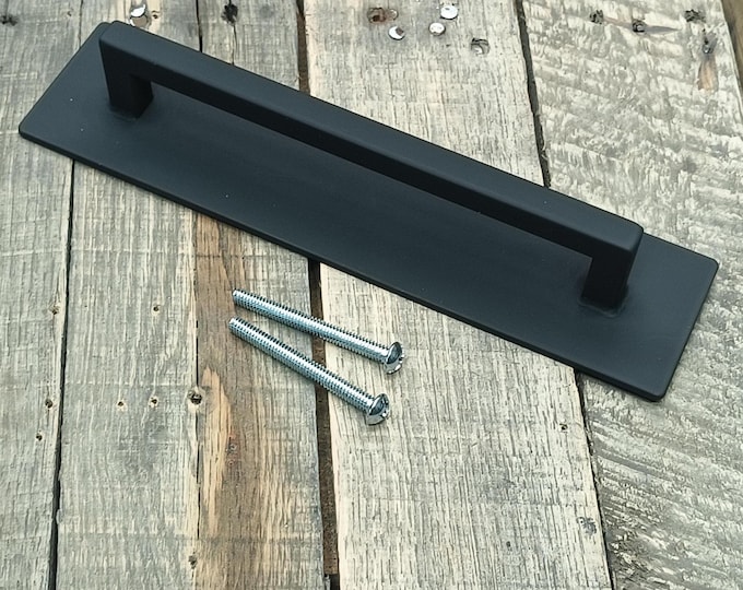 Low Profile Barn Door Handle – Square Steel, Loft Door Pull