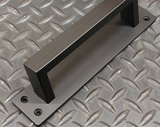 Industrial Steel Barn Door Handle - 15 Degree Offset