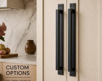 Minimal Steel Barn Door Handle – Architectural Pull in Solid Steel | Modern Industrial Hardware