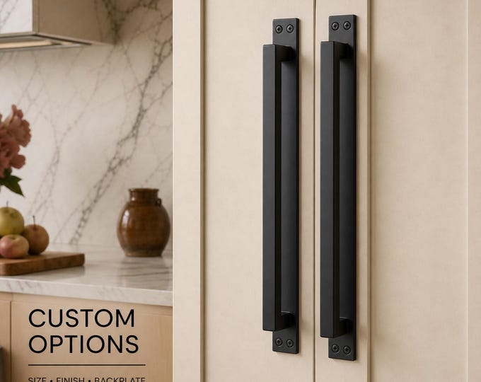 Minimal Steel Barn Door Handle – Architectural Pull in Solid Steel | Modern Industrial Hardware