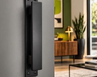 Industrial Steel Flat Barn Door Handle – Sliding Loft Door Pull