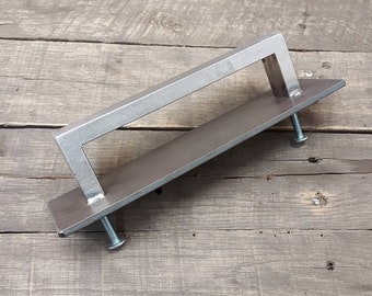 Steel Barn Door Handle – Industrial Loft Door Pull, 3" Backer