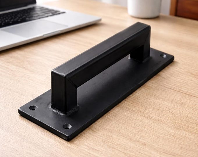 Low Profile Barn Door Handle | Industrial Steel Loft Sliding Door Pull | Modern Hardware