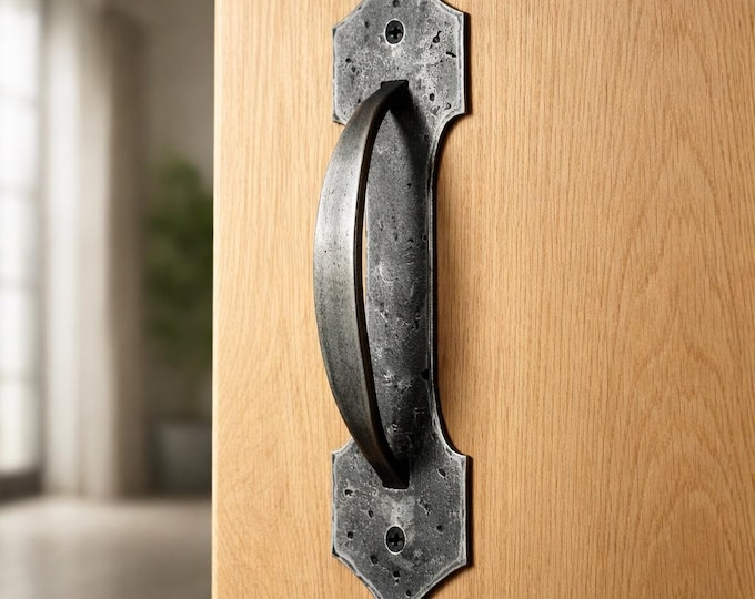 Studio Series - Handcrafted Gothic Shield Style Curved Door Handle