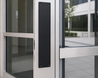 Industrial Steel Push Plate – 3" Flat Bar, Solid Steel Door Plate, Commercial Entry Hardware