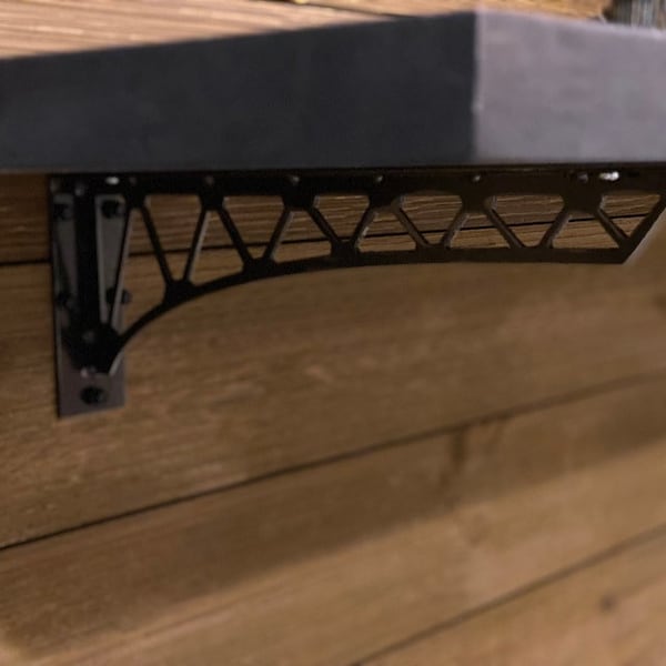 Steampunk Single-truss Industrial Shelf Brackets (Pair)