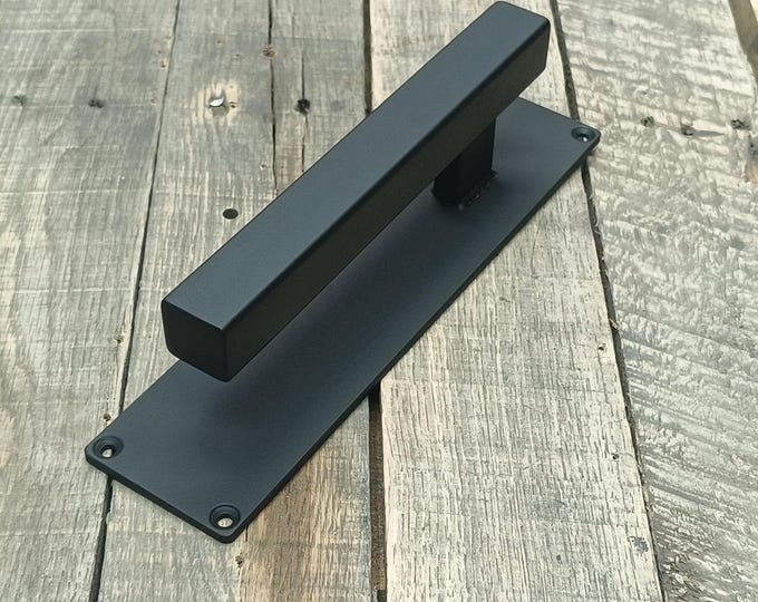 Industrial Steel Barn Door Handle - Square Bar, Loft Style