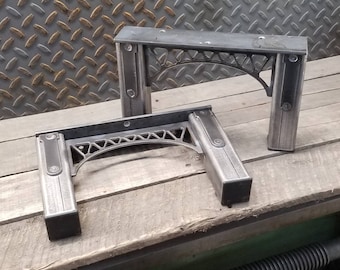 Bridge Truss Legs - 1-1/2" Square tube Legs, for benches and low tables - 1 pair - 6-24"