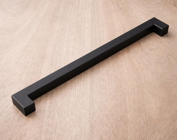Minimal Steel Handle – Industrial Pull for Sliding Doors & Cabinets – Modern Rectangular Hardware
