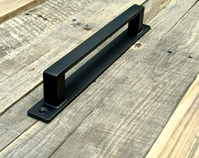 Handmade Steel Barn Door Handle – Industrial Rustic Door Pull