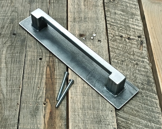 Low Profile Steel Barn Door Handle – Rear Mount, Handmade