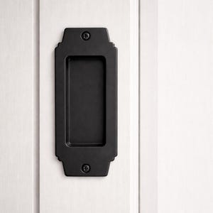 French style Flush Recessed Sliding Barn Door Pull 3" Wide - Closed back