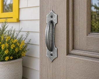 Studio Series - Handcrafted Gothic Shield Style Curved Door Handle