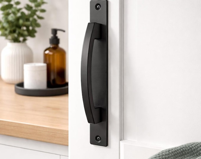 Curved Square Profile Door Handle, Handmade Classic