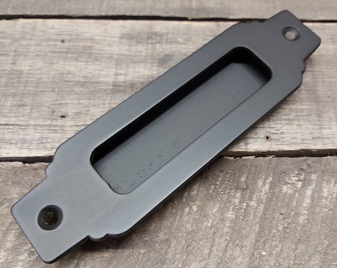 French style Recessed Sliding Barn Door Pull 2" Wide - Closed back