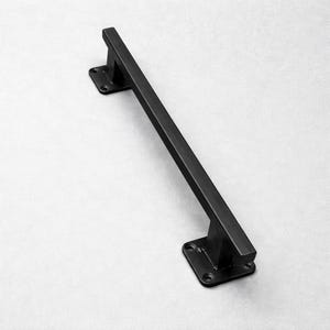 Raw Steel Industrial Door Handle – Square Tube, Flat Mount