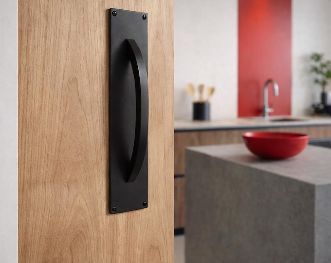 Curved Square Profile Door Handle, Handmade Classic