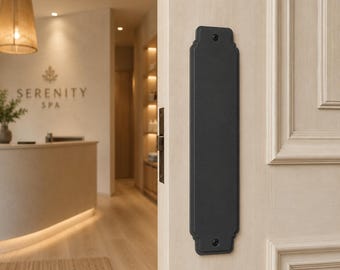 Trim Detail French Style 3" Flat Steel Push Plate | Industrial Barn Door Hardware