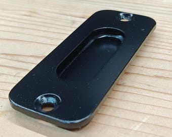 Mini Recessed Sliding Door Pull - Closed back, low projection, rounded corner