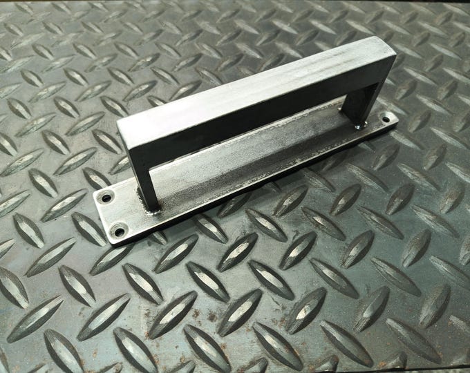 Industrial Steel Barn Door Handle – Square Bar, Loft Door Pull