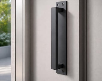 Minimal Steel Barn Door Handle – Architectural Pull in Solid Steel | Modern Industrial Hardware