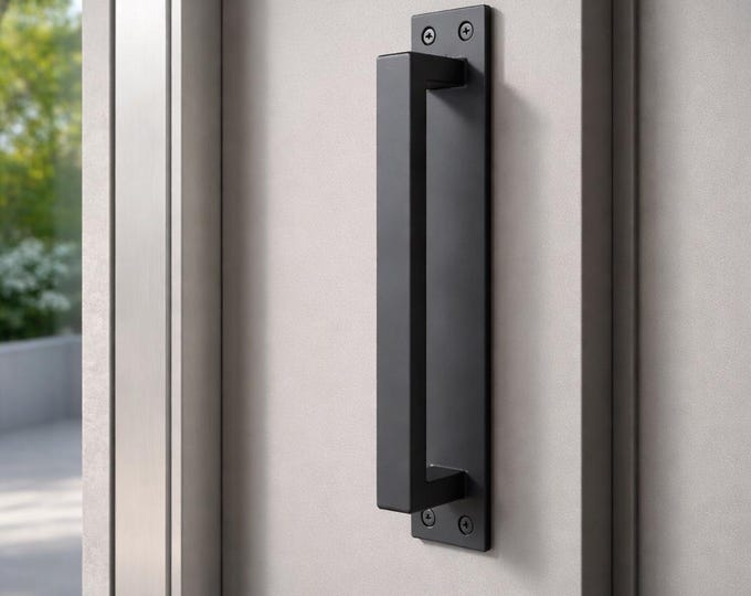 Minimal Steel Barn Door Handle – Architectural Pull in Solid Steel | Modern Industrial Hardware