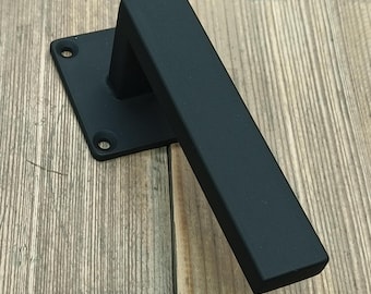 Single Post Door handle - wide face, industrial style