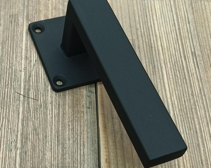 Single Post Door handle - wide face, industrial style