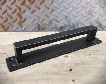 Steel Barn Door Handle – Industrial Door Pull – Rustic Hardware for Sliding Doors