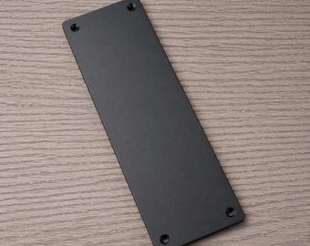 Large 4" Flat Steel Push Plate - Loft Door, Industrial Door 10" - 26"