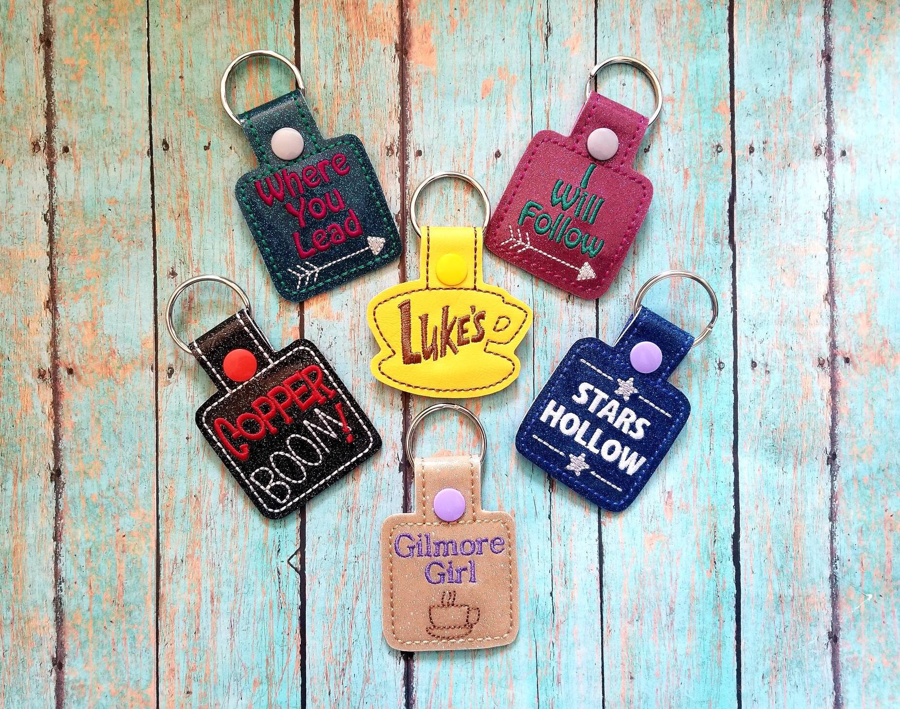 Gilmore Vinyl Keychain Snap Tab! Luke's! Where You Lead I Will Fo…