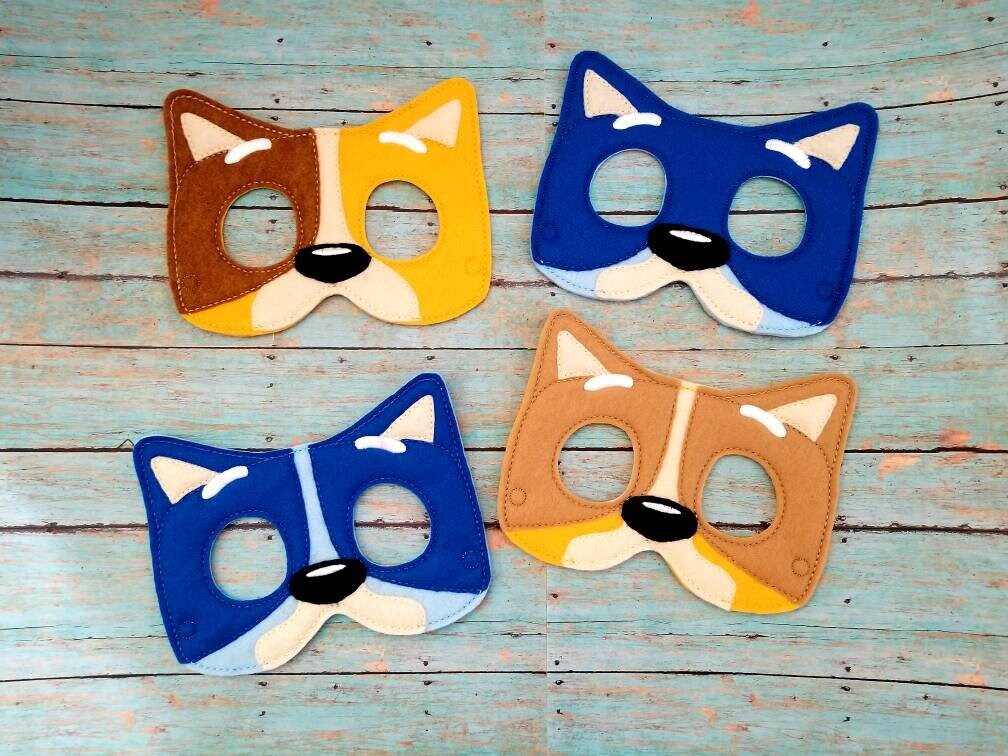 Australian Blue Dog Masks! Kid and Adult Sized. Bandit Puppy. Prescho…