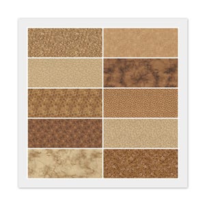 10 Fat Quarters - 18&quot; x 22&quot; OR 20 Strip Jelly Roll - 2 1/2&quot; x 44&quot;, Brown Camel Ginger, 100% Cotton Fabric for Quilting & Craft Projects