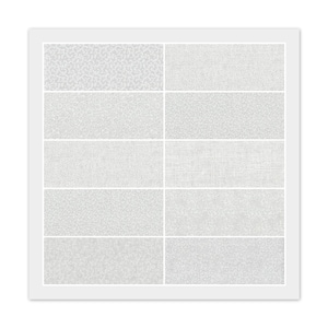 10 Fat Quarters - 100% Cotton Fabric, 18&quot; x 22&quot; OR 20 Strip Jelly Roll - 2 1/2&quot; x 44&quot; White on White, 2 Duplicates - Quilting Craft Projects