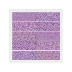 10 Fat Quarters - 18&quot; x 22&quot; OR 20 Strip Jelly Roll - 2 1/2&quot; x 44&quot;, Light Purple Lavender Lilac 100% Cotton Fabric, Quilting & Craft Projects
