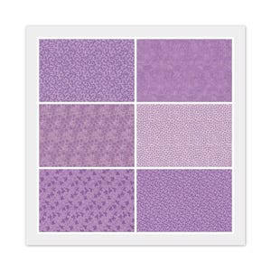 Fat Quarter Bundle, 100% Cotton Fabric, Lot of 6 Light Purple, Lavender for all your Quilting, Craft Projects, 18&quot; x 22&quot;