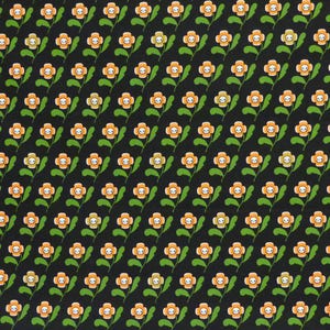 Witchy Ways by Cori Dantini for Free Spirit - Skull Flowers PWCD144 Black Orange & Green, 100% Cotton Fabric Quilting, Crafts - 36" x 44"
