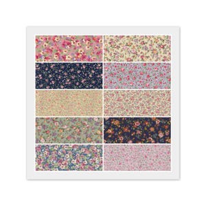 Fat Quarter Bundle, 100% Cotton Fabric - Lot of 10 Multiple Color Country Florals, Quilting Sewing & Craft Projects, 18&quot; x 22&quot;